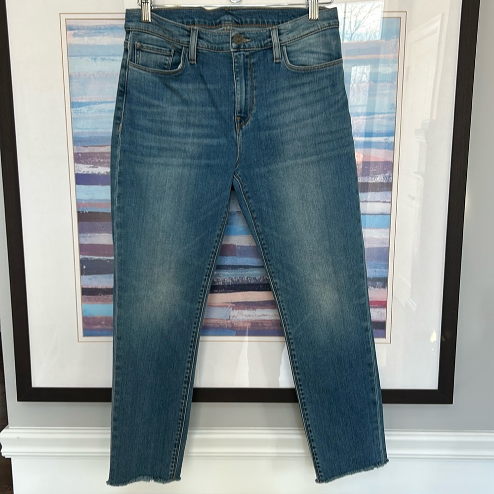 Hudson Nico Skinny frayed hem cropped ankle Jean 25 inseam